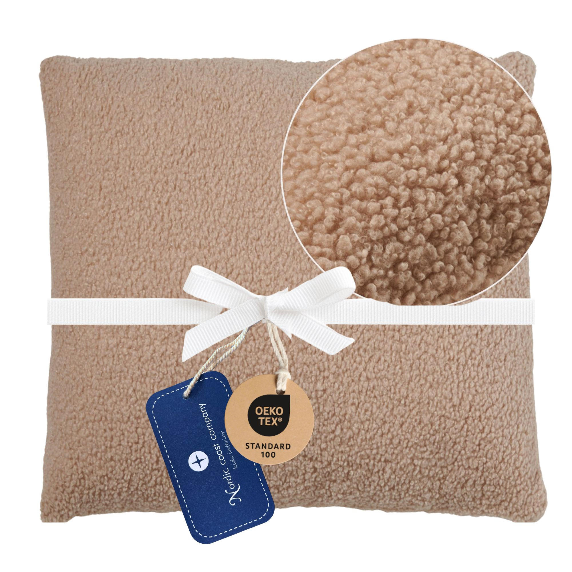 nordic coast company Fellkissen, Beige 50x50 cm