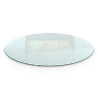 SKLENĚNÁ PODLOŽKA pod kamna Ø70 cm – mléčné sklo - průhledná, sklo (70/80/0.4cm) - TULUP