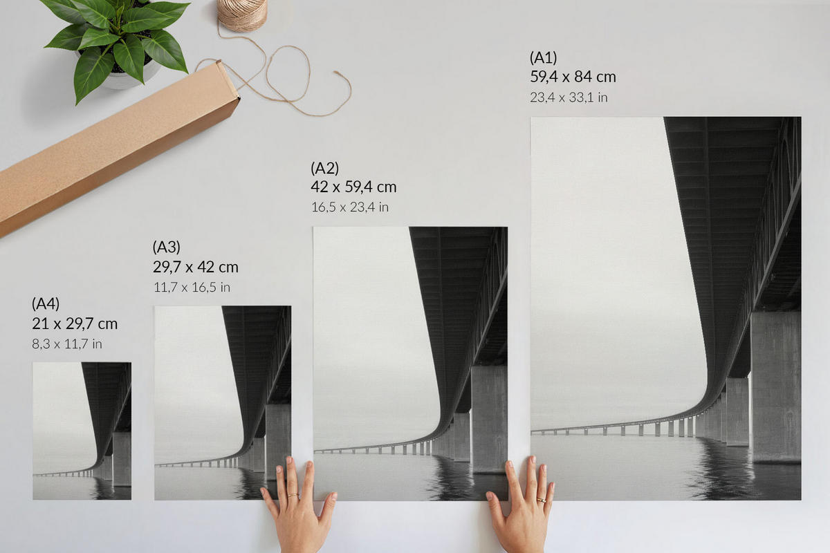 POSTER - 21x29 cm - Sample - Brücke und Wasser - Grau, Textil (21/29.7/0.1cm) - TULUP