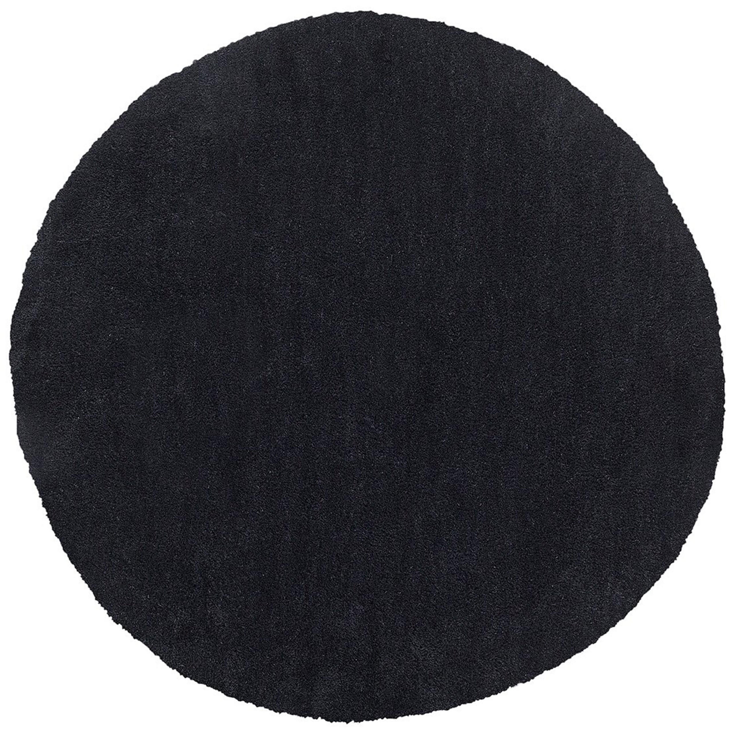 SHAGGY-TEPPICH Demre 140/140 cm - Schwarz, Kunststoff (140/140cm) - Beliani