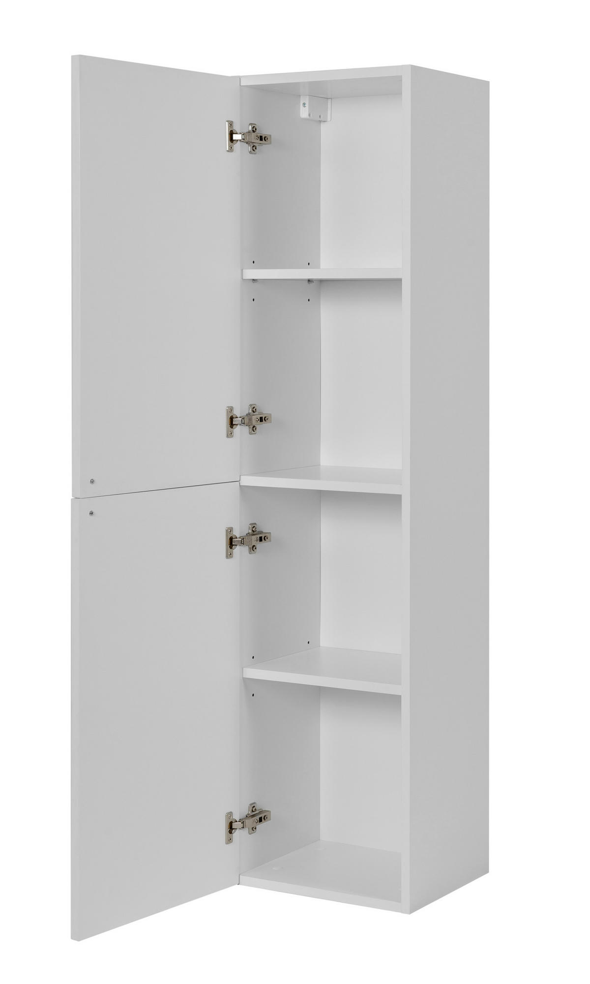 BADEZIMMERSCHRANK, weiß, 35 x 136 x 27 cm, schwarzer Griff - Schwarz/Weiß, Holzwerkstoff/Metall (35/136/27cm) - 3XE LIVING