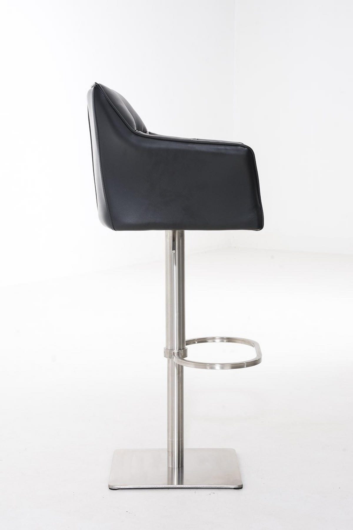 BARHOCKER Damaso 88x64x45 cm schwarz - Schwarz, Leder (64/88/45cm) - furnicato