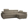 ECKSOFA Boston Mini Premium Cord 2RLC Seite: Rechts 2R+LC - Chromfarben/Naturfarben, Holz/Textil (255/170cm) - MIRJAN24
