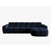 ECKSOFA rechts Lisa aus Samt königsblau 4 Sitzplätze - Dunkelblau, Textil (170/310cm) - Micadoni