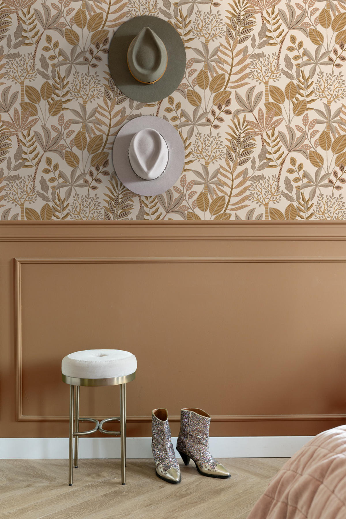 TAPETE Blätter 50 x 900 cm - Beige, Papier (50/900cm) - ESTAhome