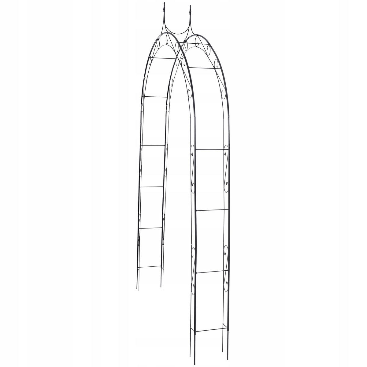 GARTENPERGOLA für Blumen 281 cm, schwarz - Schwarz, Metall (145/281cm) - KADAX