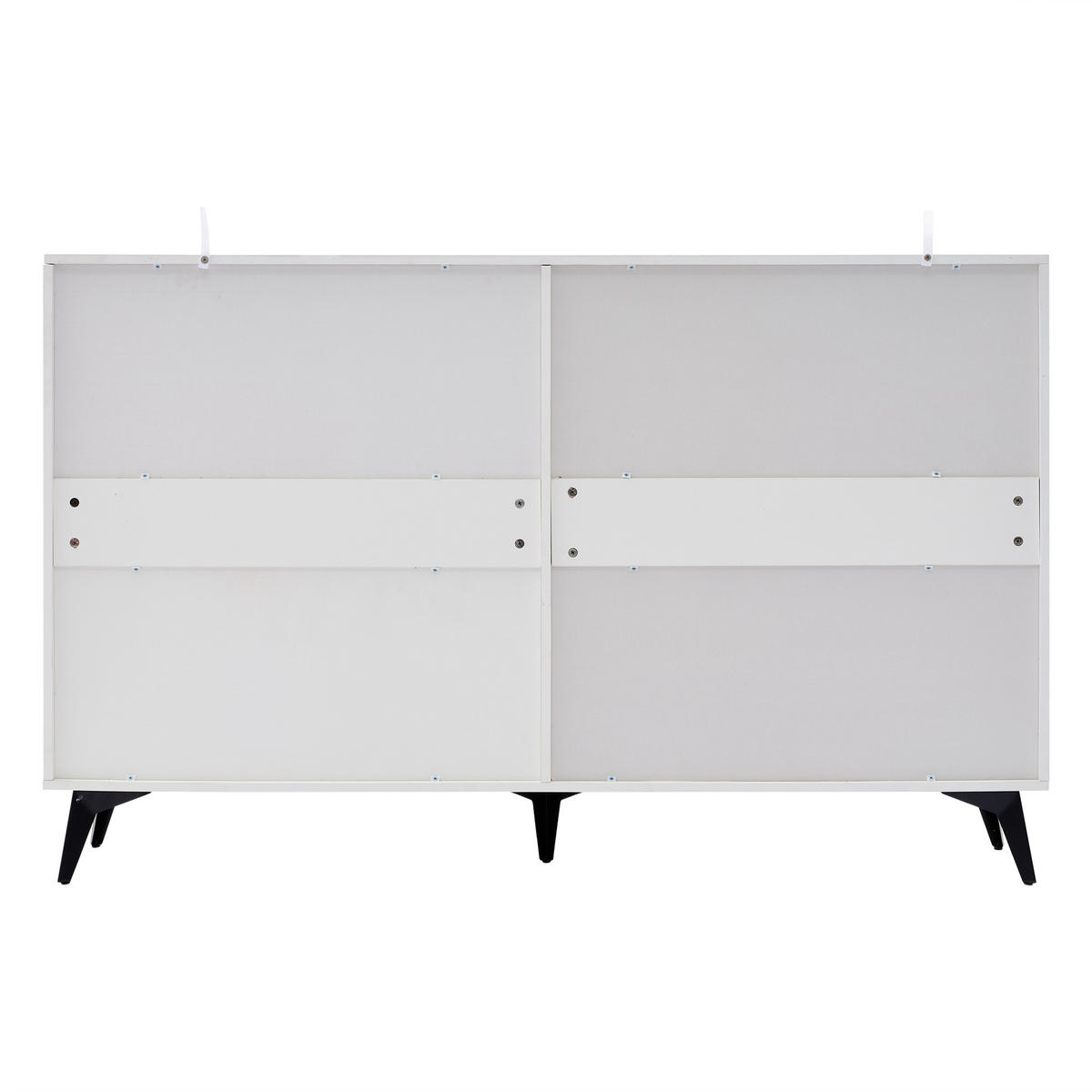 SIDEBOARD weiß & 3d-rillen-design mit 4 türen - Weiß, Holzwerkstoff (160/100/35cm) - Urban Meuble
