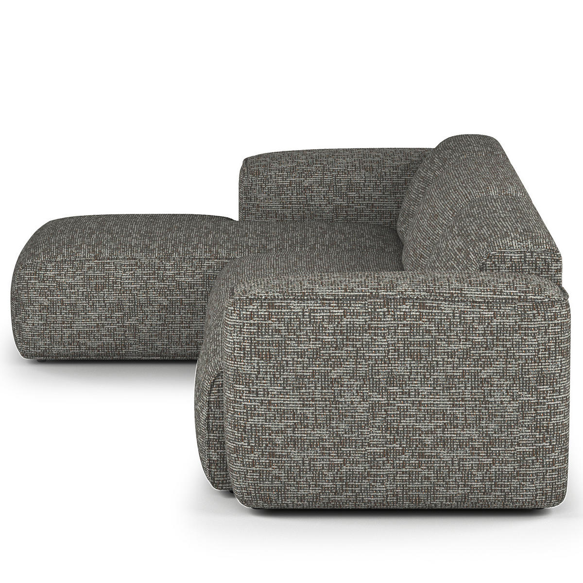 3-SITZER ECKSOFA mit Longchair - Schwarz/Grau, Kunststoff/Textil (317/173cm) - home24