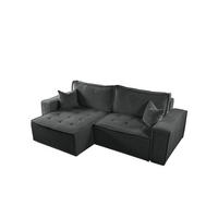 ECKSOFA Schlafsofa Flosi In Raven - Anthrazit, Holzwerkstoff/Textil (248/140cm) - Fun Möbel