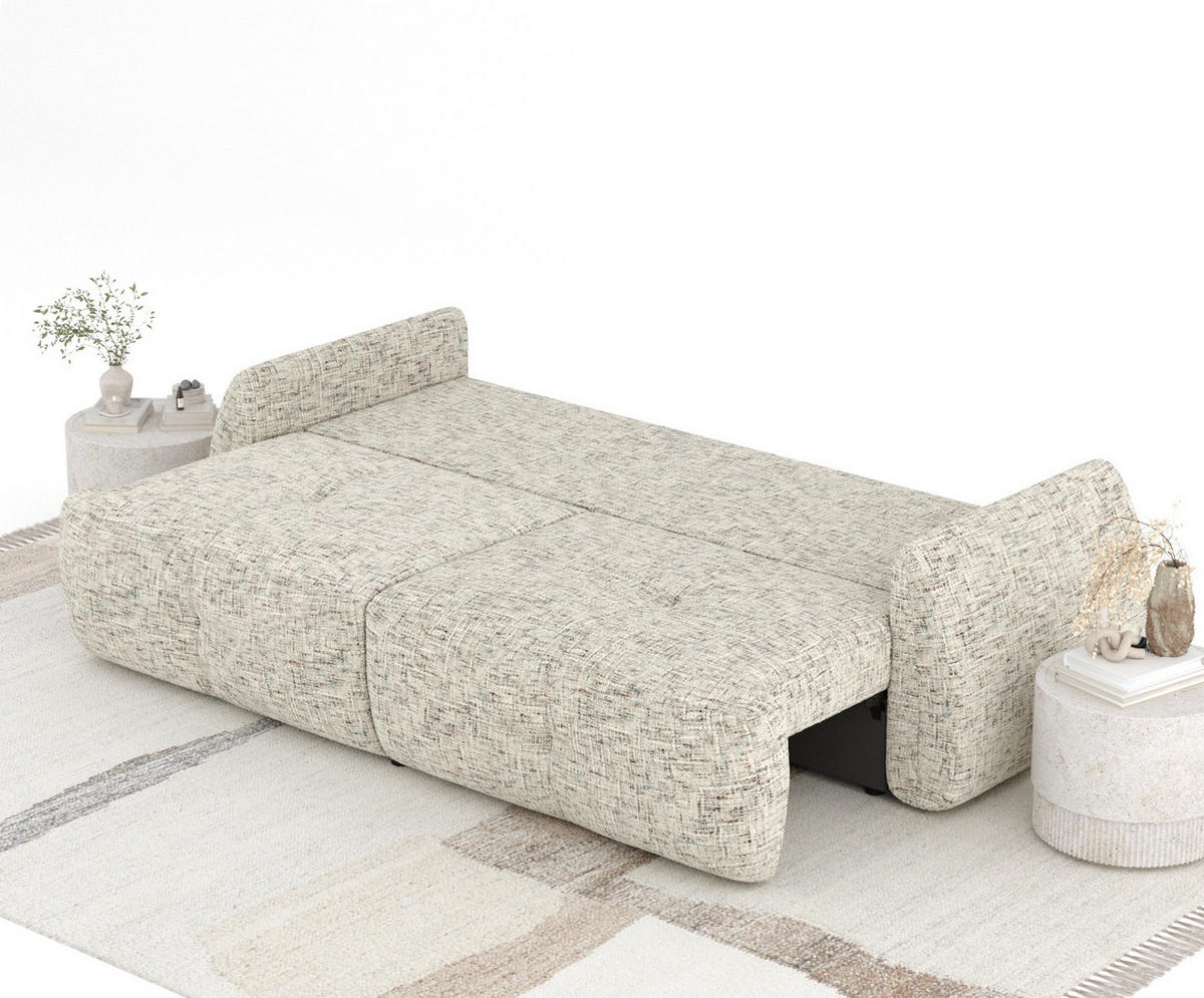 SCHLAFSOFA Loca Beige Webstoff - Beige/Schwarz, Holz/Holzwerkstoff (248/92/103cm) - Maison de Reve