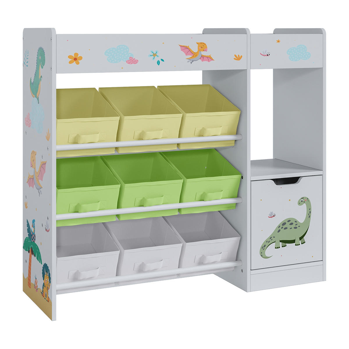 KINDERREGAL Søndreland - Gelb/Weiß, Holzwerkstoff (90/80/29.5cm) - [en.casa]