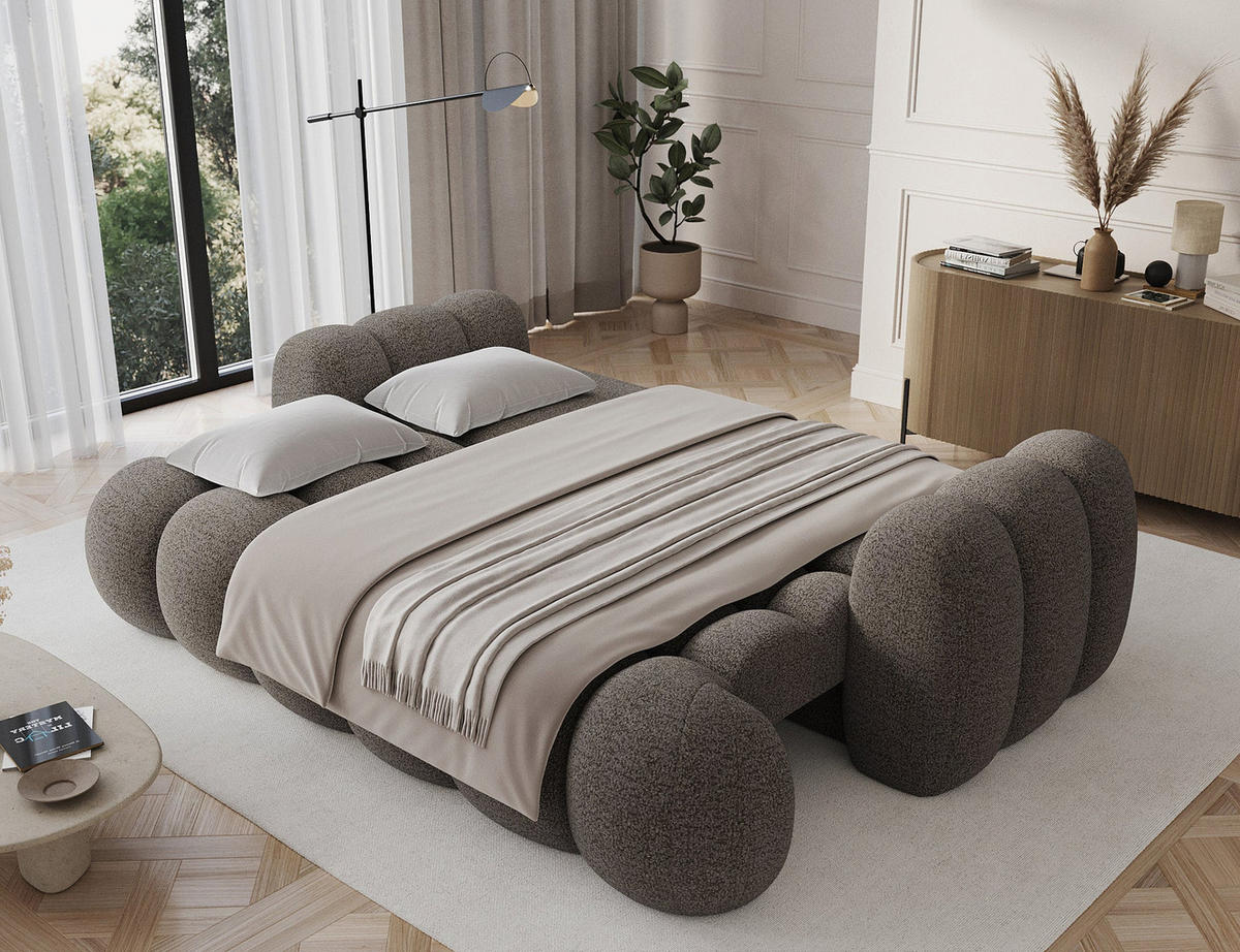 SCHLAFSOFA COTONN 256 cm – Modernes 3-Sitzer Sofa mit Schlaffunktion, Bettkasten und Dekokissen - Beige, Kunststoff (256/119/105cm) - Wohnideebilder