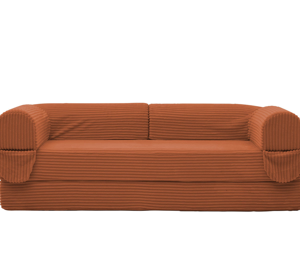 SCHLAFSOFA in Orange aus Cord mit bodennaher Konstruktion - Orange, Textil/Metall (190/45/78cm) - CHICFURN