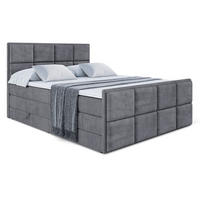 BOXSPRINGBETT NOVA-Z KING - 180 x 200 - H3/H4 - Dunkelgrau - Dunkelgrau, Holzwerkstoff (180/200cm) - ALTDECOR