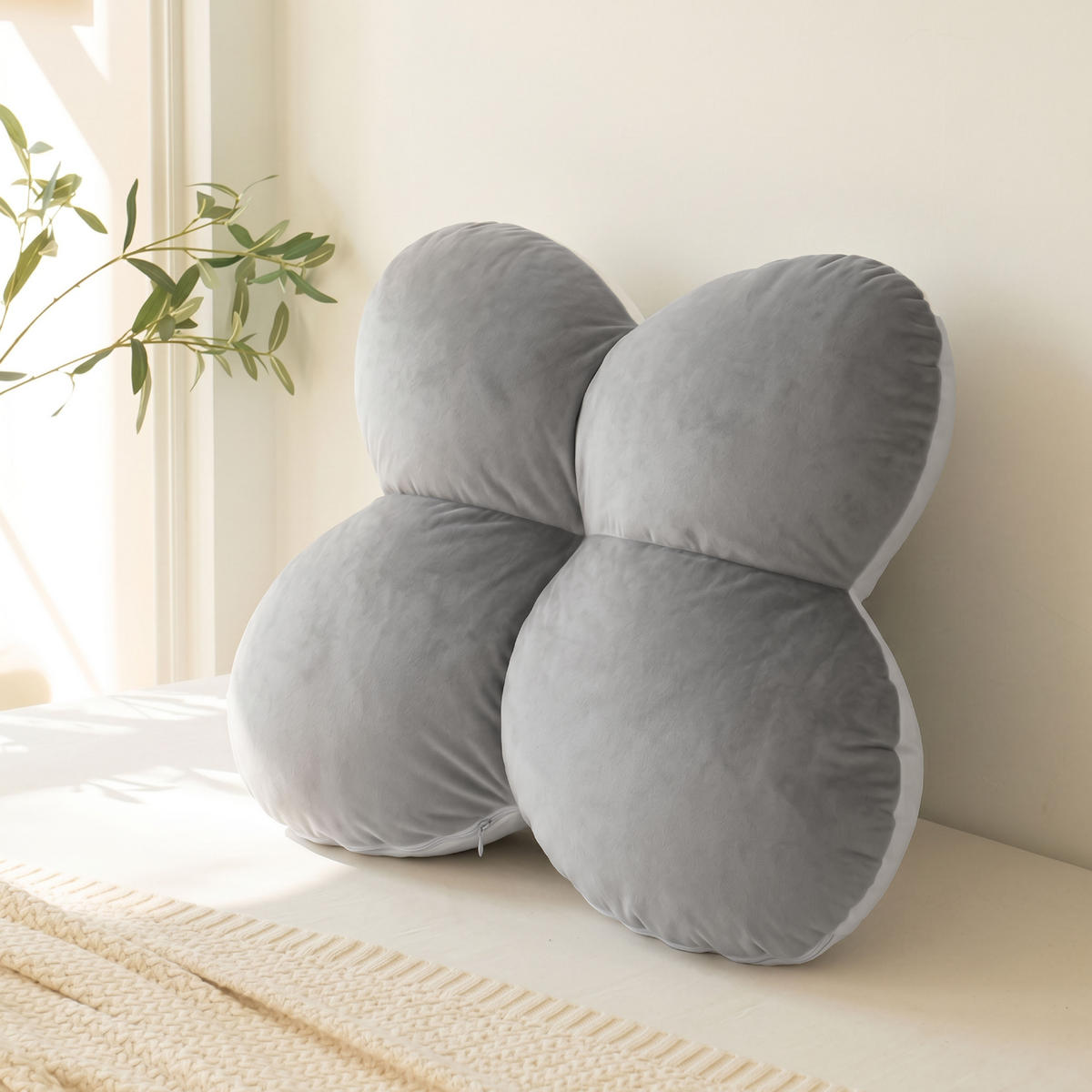 STÜTZKISSEN für Seitenschläfer 4290 - Grau, Textil (65/25cm) - Vercart