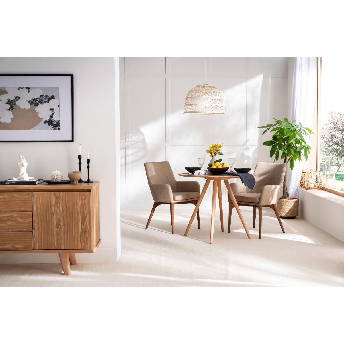 SESSEL 2er-Set Polyester Beige SHANA - Beige, Textil (61/86/55cm) - Miliboo