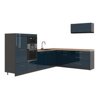 KUHINJA U OBLIKU SLOVA L Fame-Line, Tamnomodra Sjajna/Antracit, 327 x 227 cm, RP Hrast - tamno plava/antracit, drvni materijal (327/153.6/60cm) - Vicco