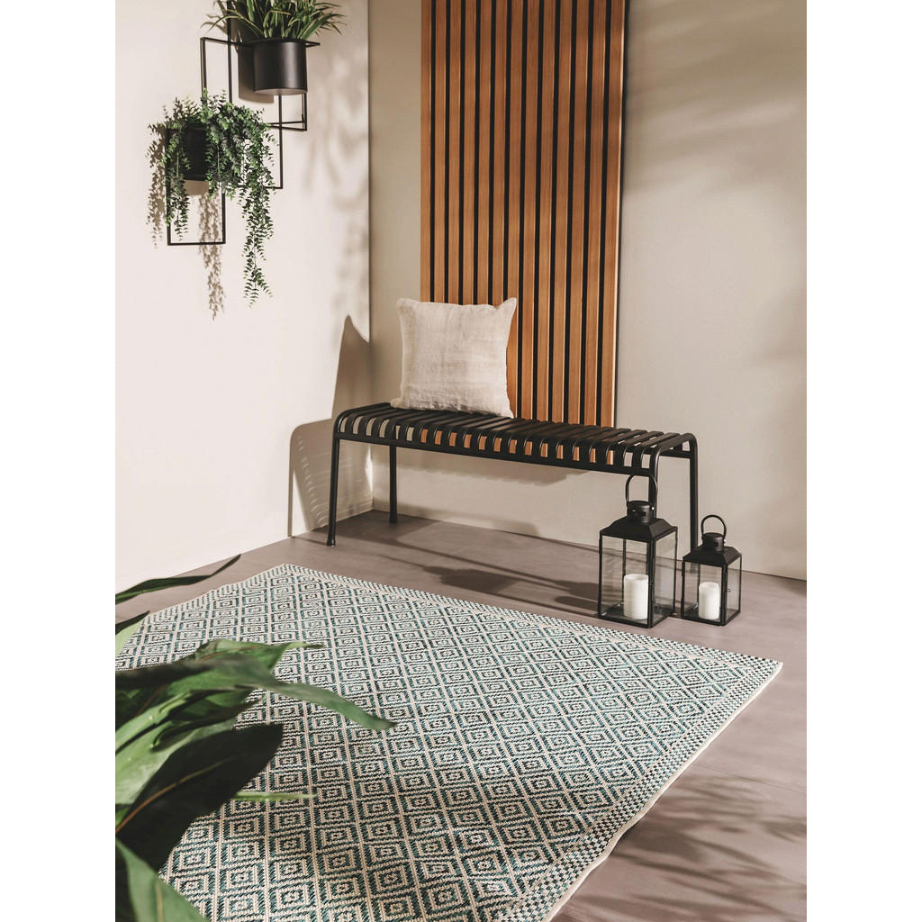 Thumbnail - benuta Nest Outdoorteppich, Blau, Textil, Grafikmuster, Rechteckig, 200x290 cm, Oeko-Tex® Standard 100, wasserabweisend,...