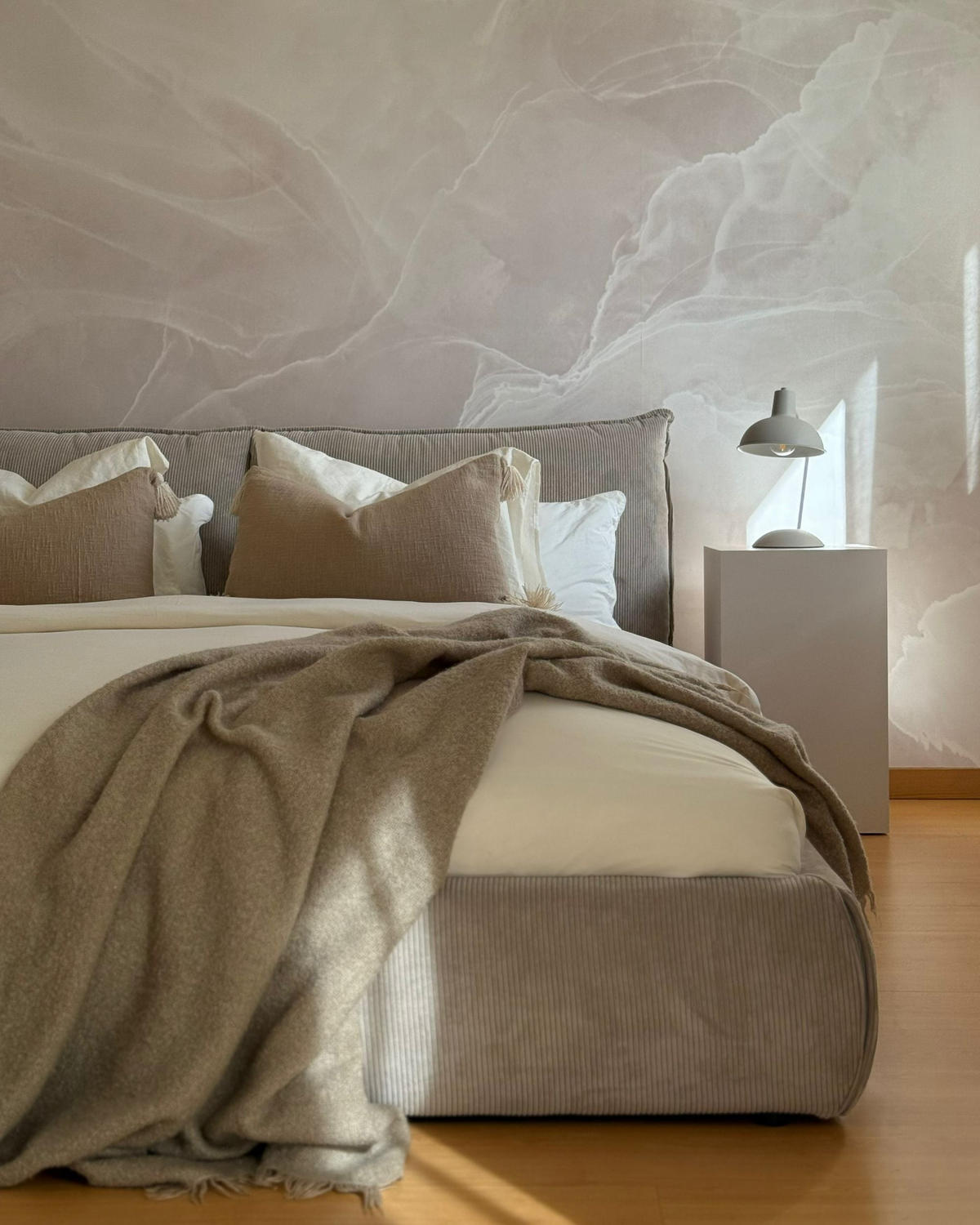 WASSERBETT 180x200 cm Beige Vinay - Taupe, Textil (180/200cm) - Beliani