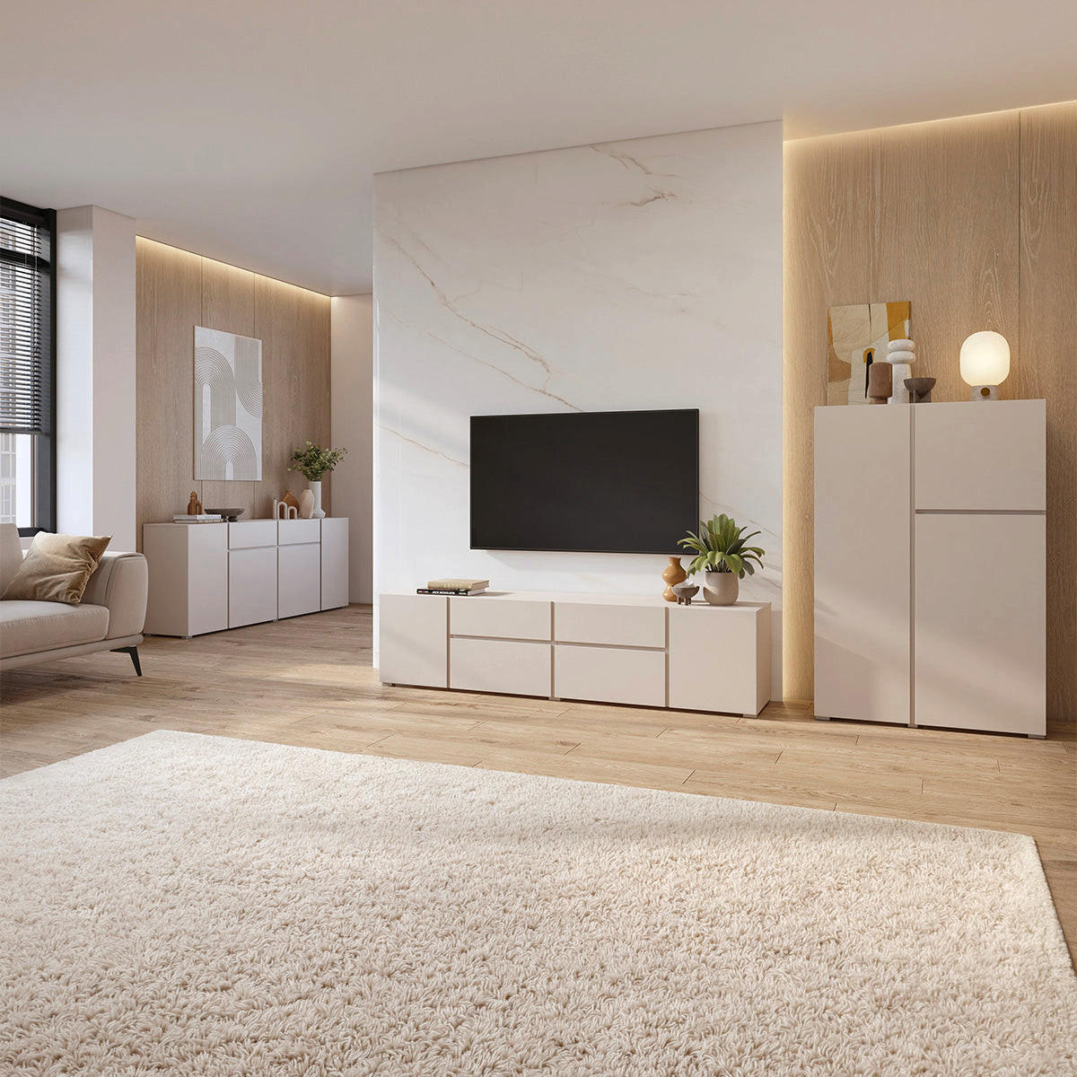 KOMODA Maxis Kašmír - béžová, kompozitné drevo (92/139/40cm) - Petits-meubles