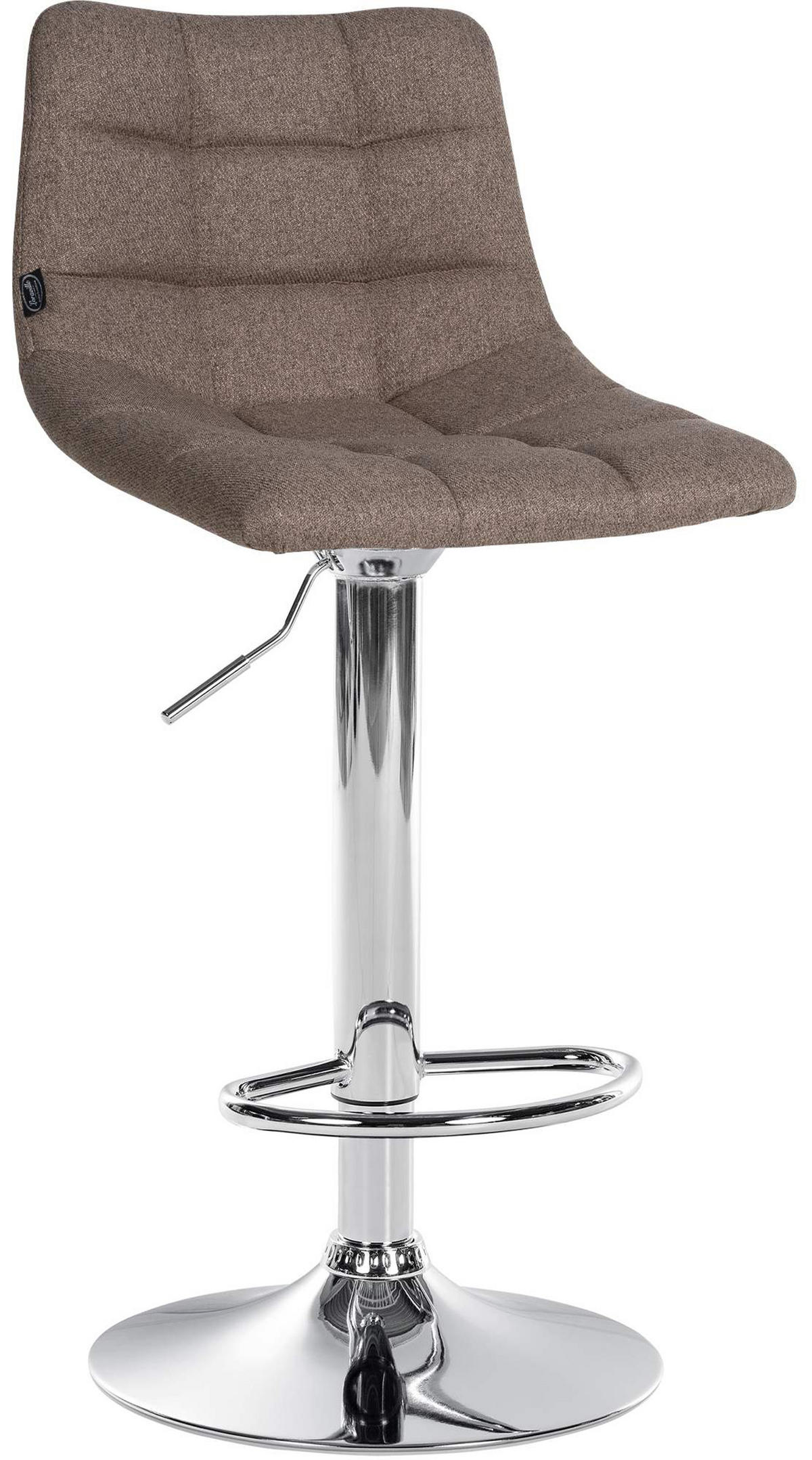 BARHOCKER 2er Set James Stoff chrom taupe - Chromfarben/Grau, Textil/Metall (43/108.5/46.5cm) - TPFLiving