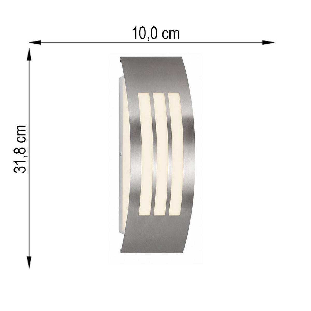LED AUSSEN-WANDLEUCHTE Silber RGB - Silberfarben, Metall (31.8/10/9cm)