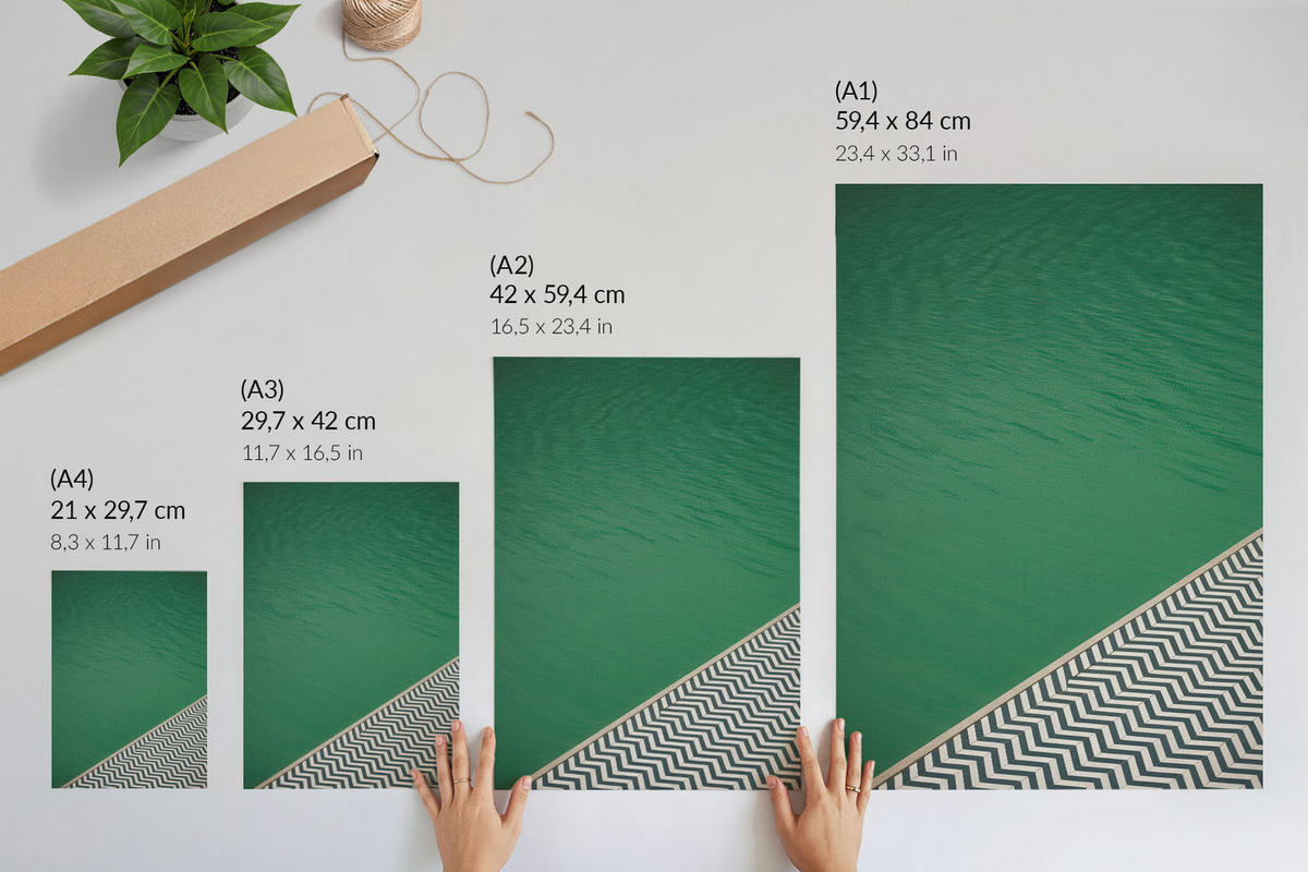 POSTER - 59x84 cm - Soft Structure - Der Rand des Pools - Grün, Textil (59/84/0.1cm) - TULUP