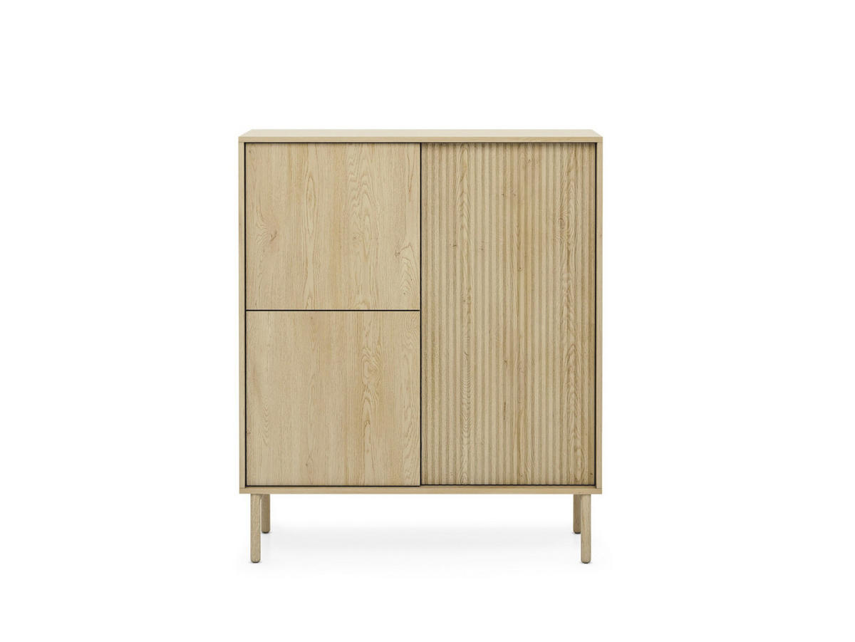 KOMMODE Aviro Eiche Cremona, dreitürige Kommode - Hellbraun/Eichefarben, Holzwerkstoff (104/122/40cm) - Bettso