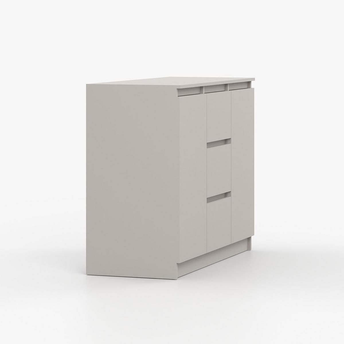 KOMMODE SOLO 2D3S II 120 cm Kaschmir/Kaschmir, 2-türig, drei Schubladen, grifflos - Kaschmir, Holzwerkstoff (120/86/42cm) - imoebel24