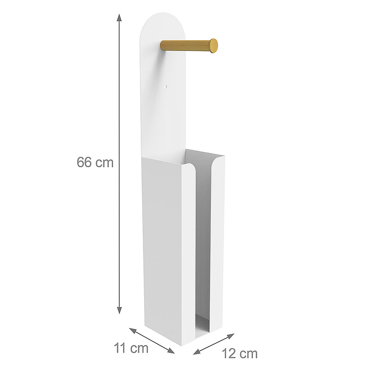 TOILETTENPAPIERHALTER - Weiß, Holz/Metall (12/66/11cm) - Relaxdays