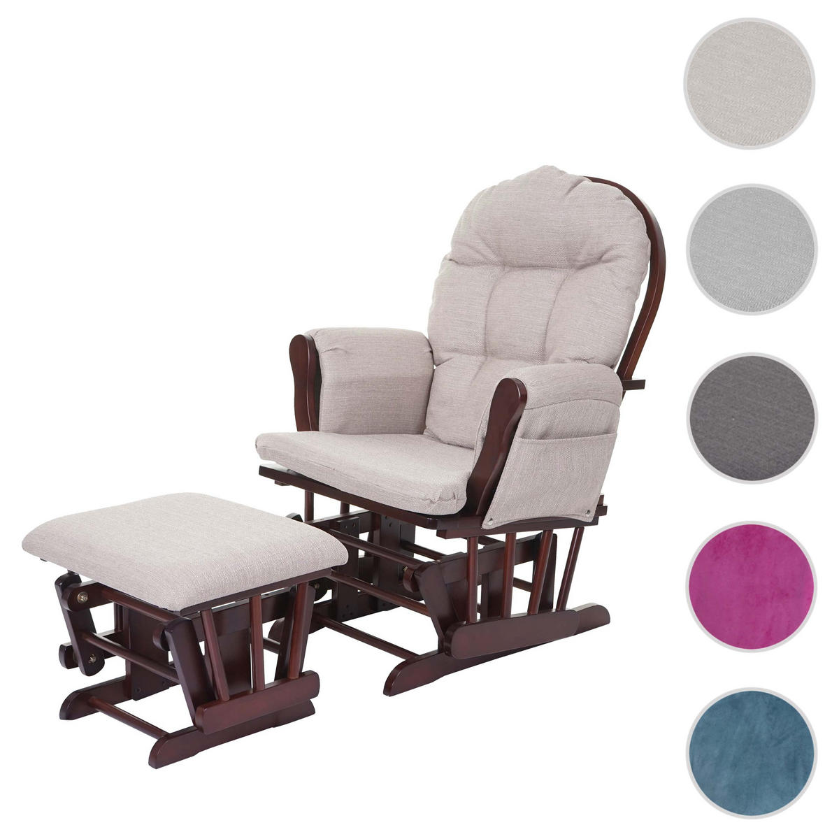 RELAXSESSEL SCHWINGSTUHL Beige, Grau - Beige/Grau, Textil (68/98/76cm) - MCW