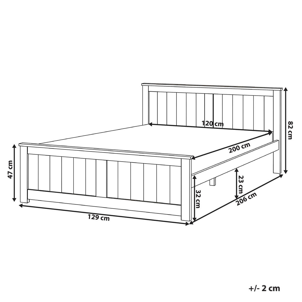 BETT mit Lattenrost 120/200 Kiefernholz Weiß Sabran - Weiß, Holz (120/200cm) - Beliani