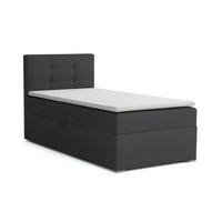 BOXBETT FLO 90/200 in Velours Anthrazit links H4 - Anthrazit, Holz/Holzwerkstoff (90/200cm) - Deine Möbel 24