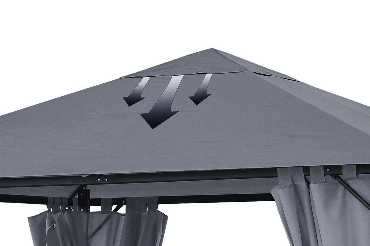 ERSATZDACH Pavillon 3x3 m Grau - Grau, Textil (297/1/297cm) - QUICK STAR