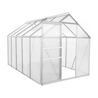 GEWÄCHSHAUS POLYCARBONAT basilic Grau - Grau, Metall (190/195/310cm) - Habitat Garten