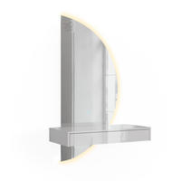 TOALETNÝ STOLÍK Sherry, Biely vysoký lesk, 81.4 cm so zrkadlom LED - biela s vysokým leskom, kompozitné drevo (81.4/12/40.1cm) - Vicco