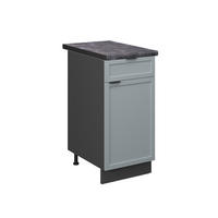 KÜCHENUNTERSCHRANK Fame-Line Hellblau-grau 40 cm, AP Anthrazit - Anthrazit/Blaugrau, Holzwerkstoff (40/82/60cm) - Vicco