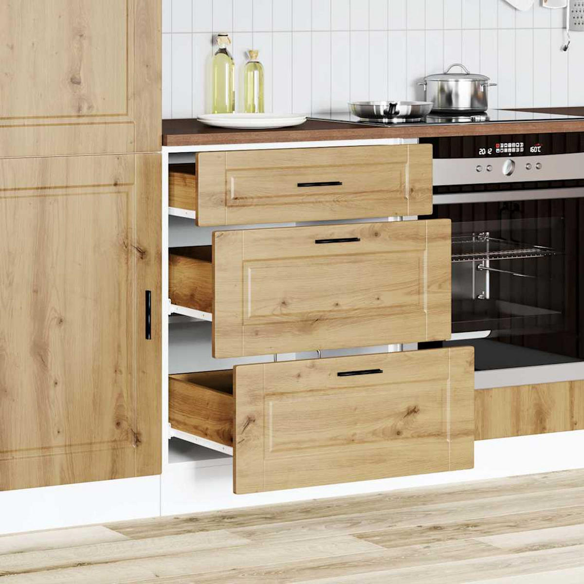 KÜCHENUNTERSCHRANK Porto Artisan-Eiche Holzwerkstoff - Braun, Holzwerkstoff (46/81.5/60cm) - vidaXL
