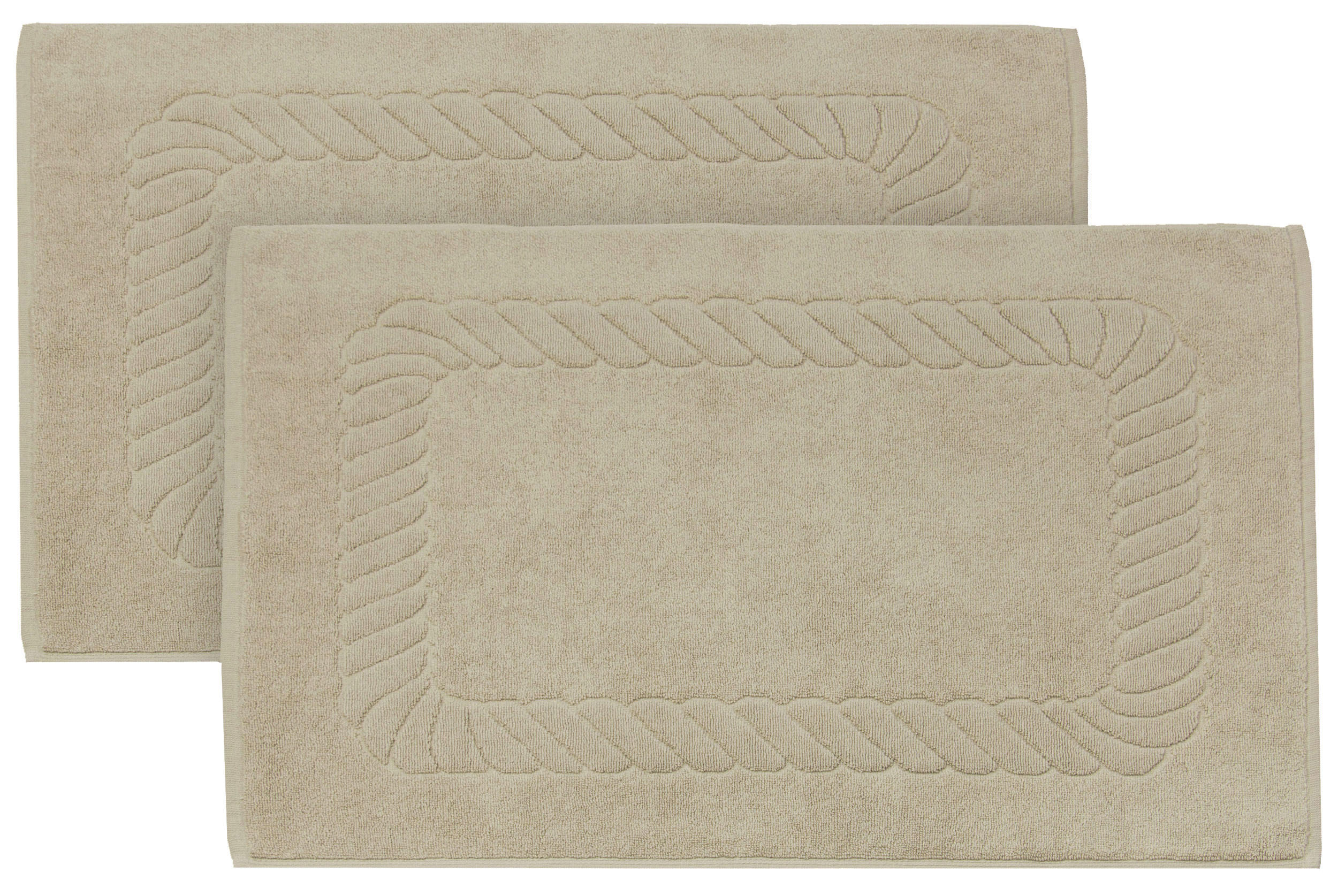 BADEMATTE, 2er-Set, 50x70 cm, 100% Baumwolle, Braun - Cappuccino, Textil (50/70cm) - Zollner