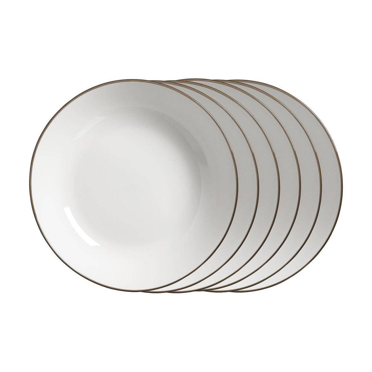 SUPPENTELLER Adela grau ø 20 cm 6er Set - Grau, Keramik (20cm) - Ritzenhoff Breker