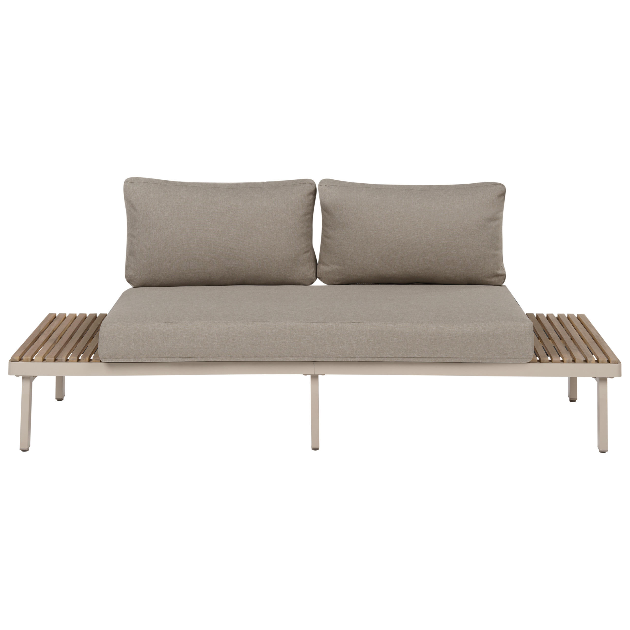 Beliani Gartensofa Hellbraun, Beige, Braun 195x78x73 cm