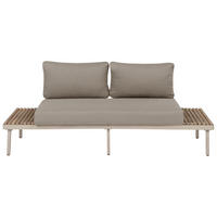 GARTENSOFA 2-Sitzer Akazienholz Beige Fivizzano - Hellbraun/Beige, Holz (195/78/73cm) - Beliani