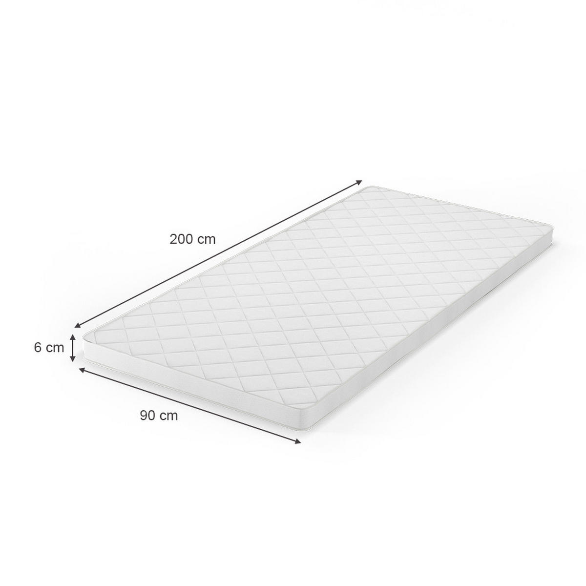 MATRATZENSCHONER Weiß 90 x 200 cm Pur 340 Topper - Weiß, Textil - VitaliSpa