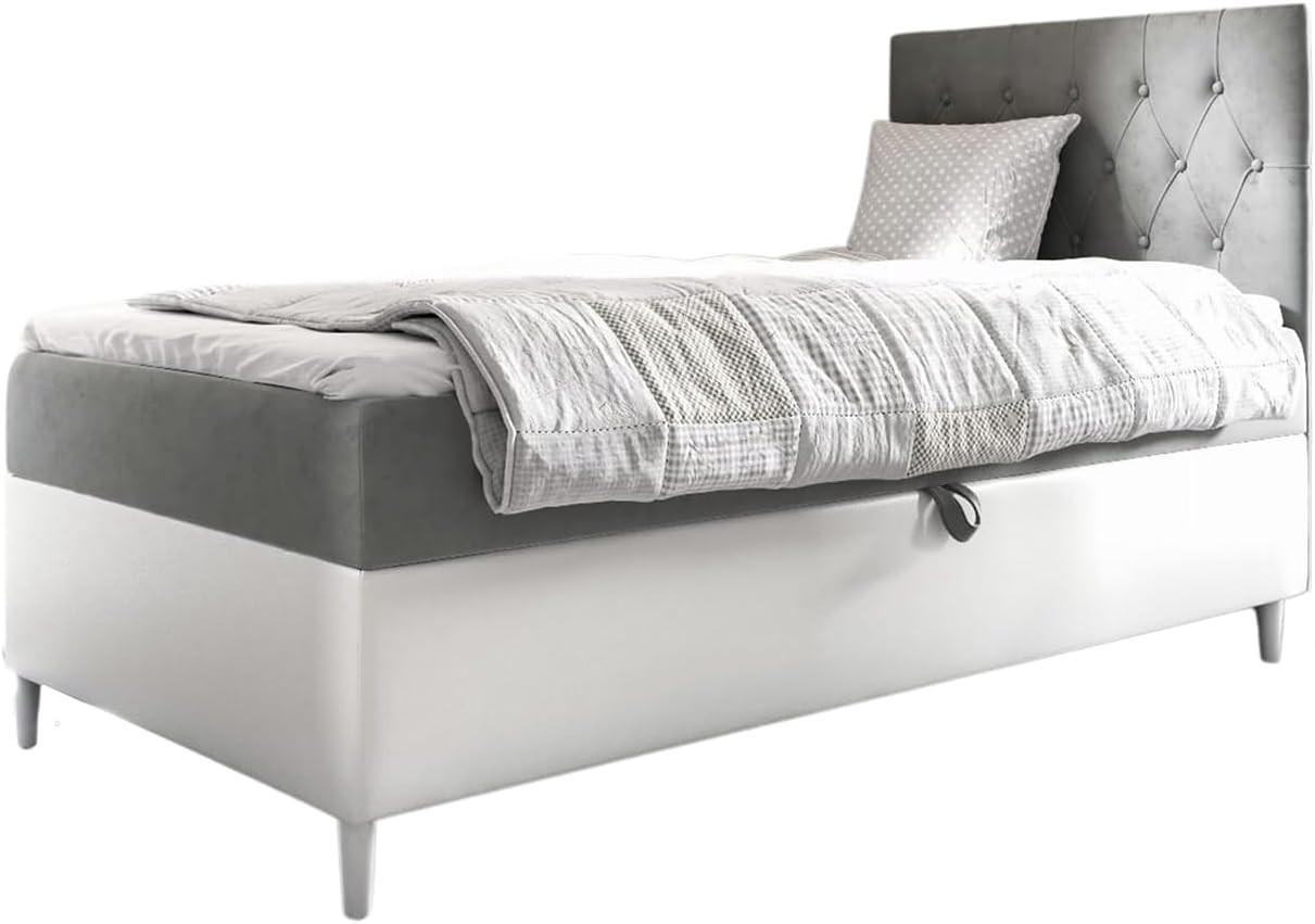 KINDERBETT FLIPPO 1 - Weiß/Grau, Holzwerkstoff (82/208cm) - Meblini