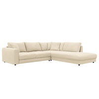 ECKSOFA mit Ottomane - Beige/Schwarz, Holz/Kunststoff (267/254cm) - home24