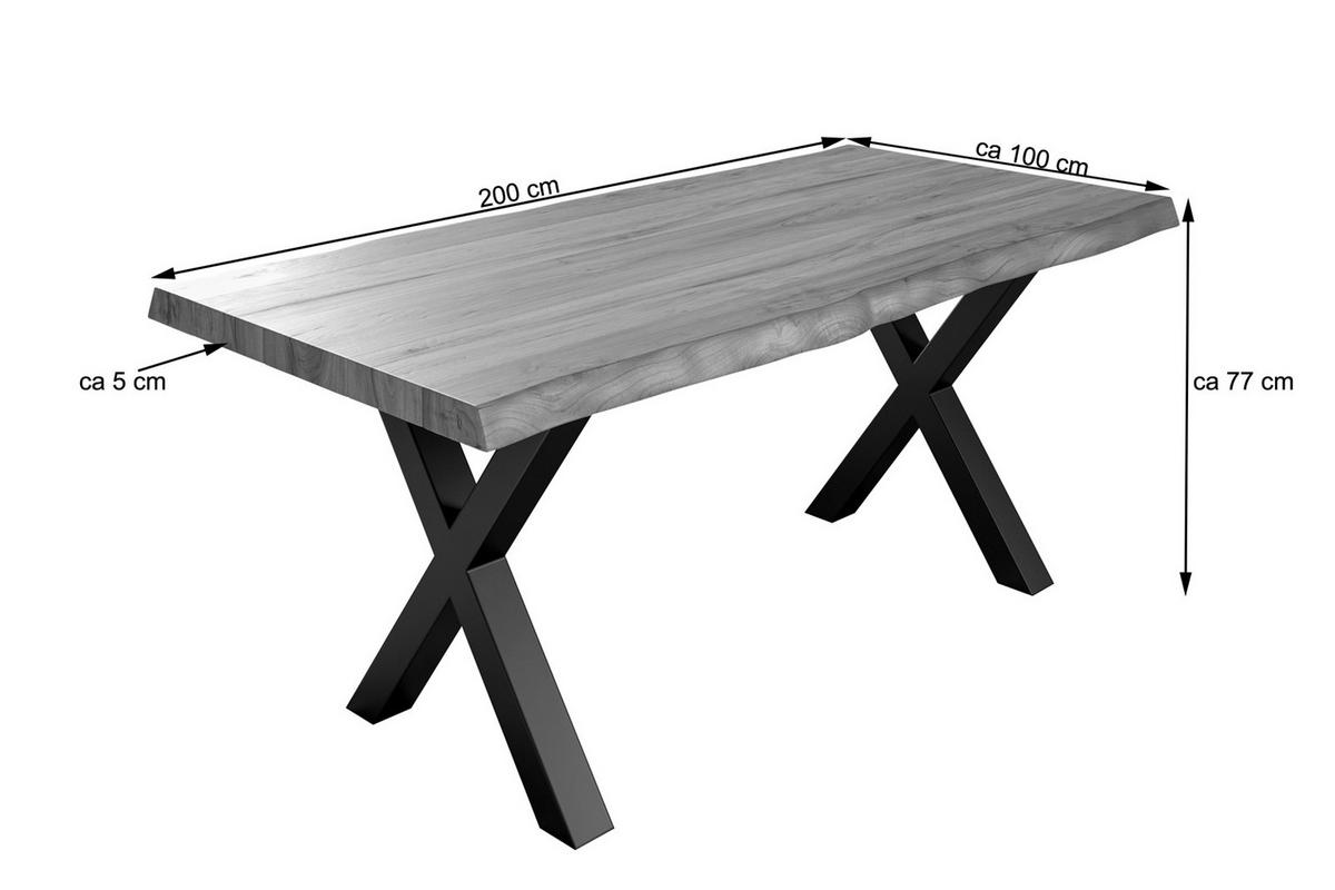 ESSTISCH XEREZ - Beige/Schwarz, Holz/Metall (100/200/79cm) - SAM