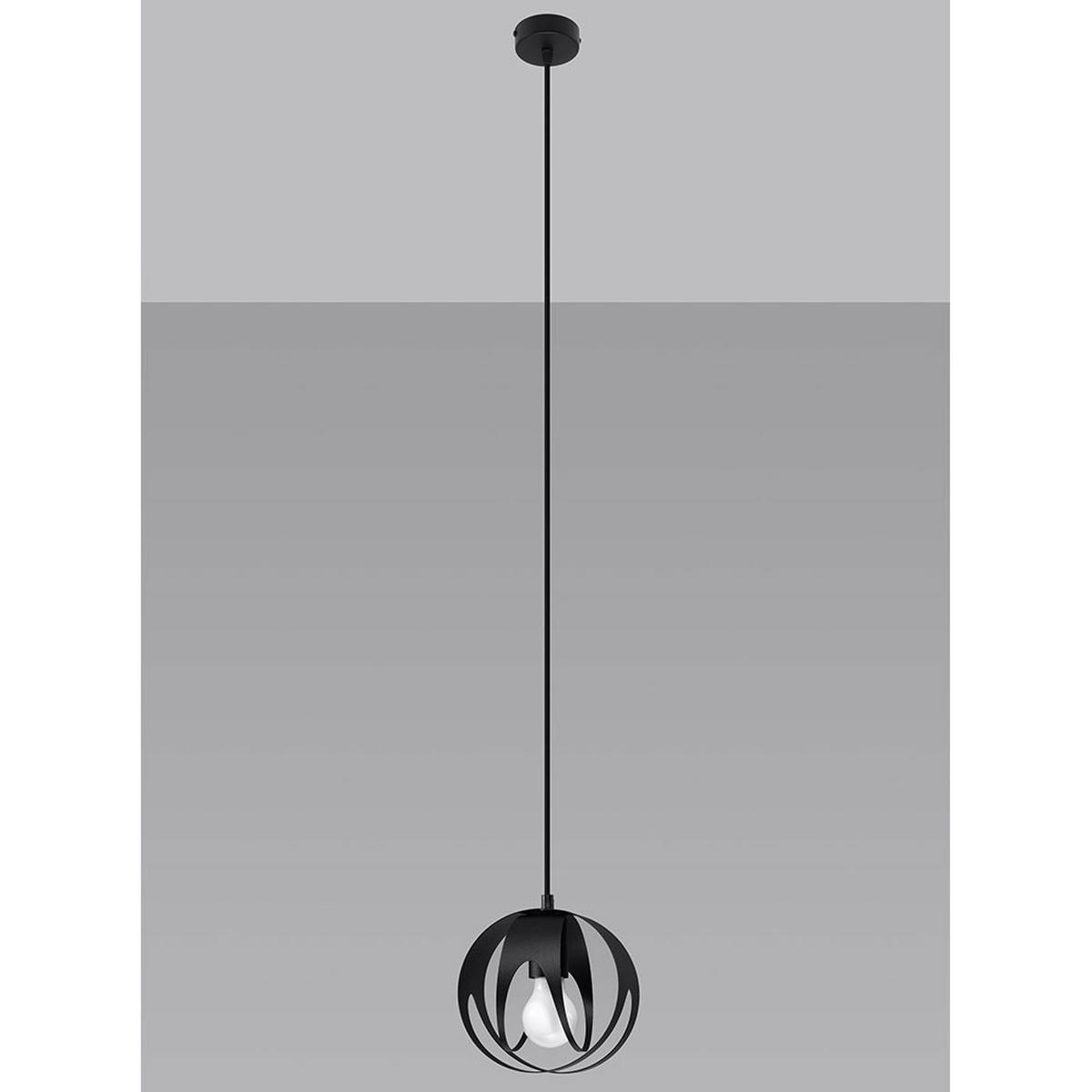 HÄNGELEUCHTE Metall Schwarz Kugel - Schwarz, Metall (16/16/125cm)