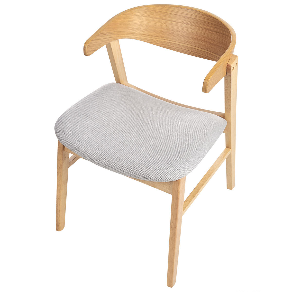 ESSZIMMERSTUHL 2er Set Stoff Hellbraun/Grau Lilly - Braun/Grau, Holz/Textil (49/73/59cm) - Beliani