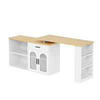 KÜCHENINSEL DE-41415 136/50/78 cm, 360° Drehtisch und Stauraum Weiß - Weiß, Holzwerkstoff (136/78/50cm) - ComfortXL