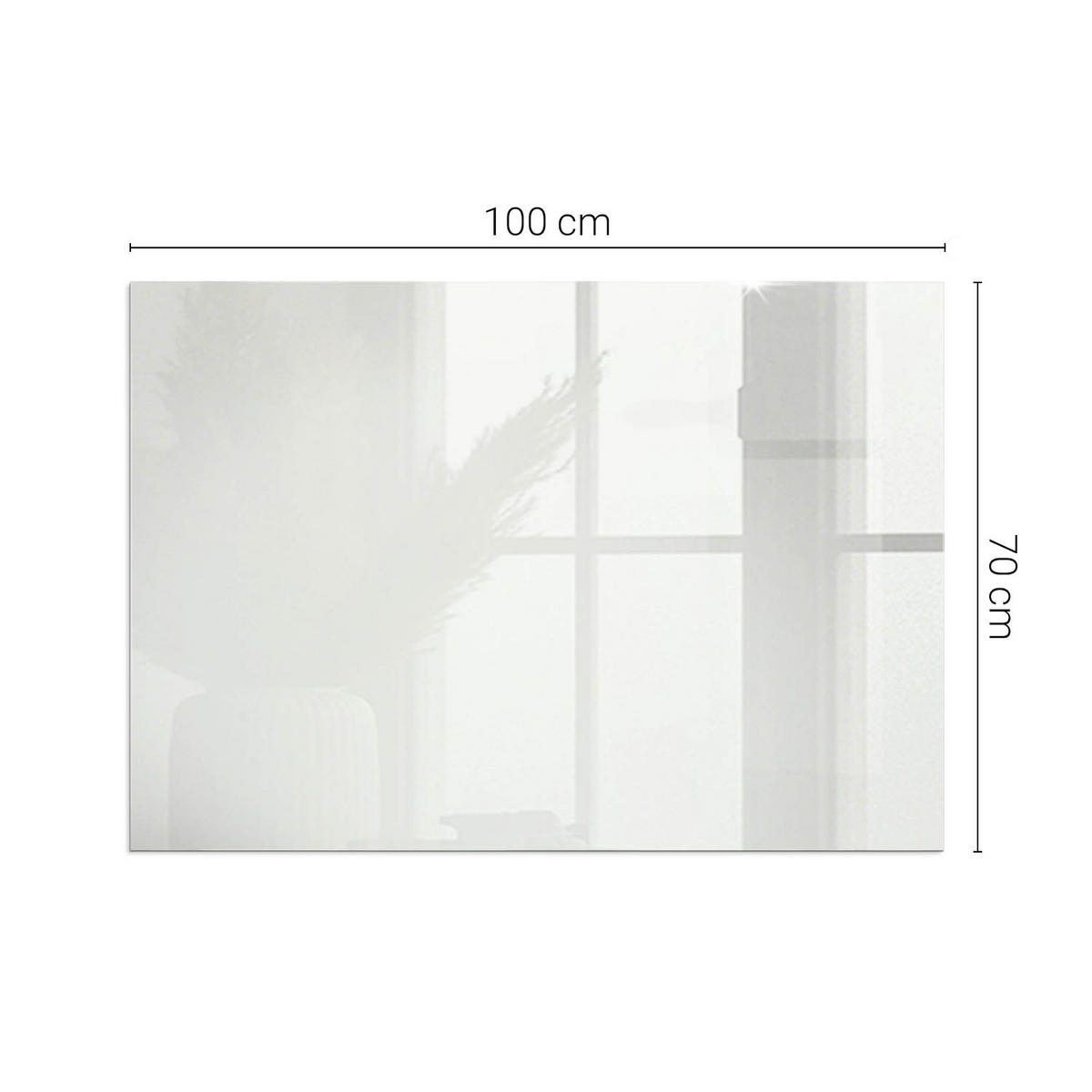 GLASPLATTE für Kamin 100x70 cm Grau - Grau, Glas (100/70/0.4cm) - ArtPrintCave